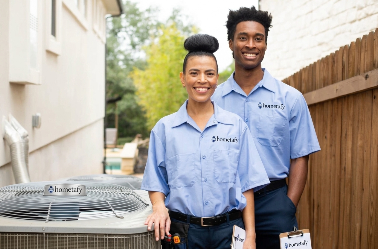 HVAC technician servicing AC unit with refrigerant