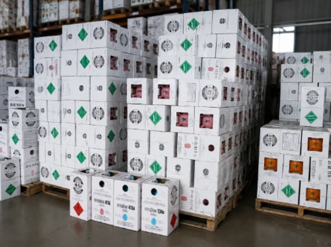 Refrigerant cylinders warehouse stock